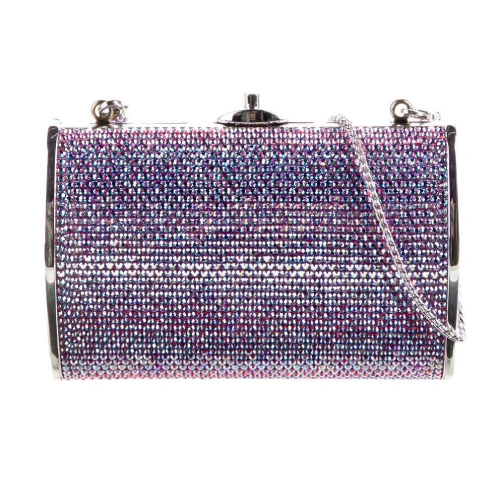 JUDITH LEIBER Crystal Embellished Evening Bag The Pillbox